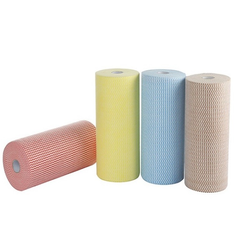 Gentian buluh/viscose poliester tahan minyak tanpa tenunan roll pembersihan